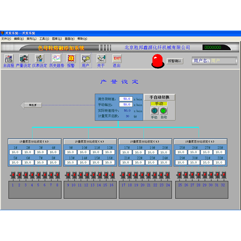 Attrezzatura per l'aggiunta di masterbatch per filatura diretta